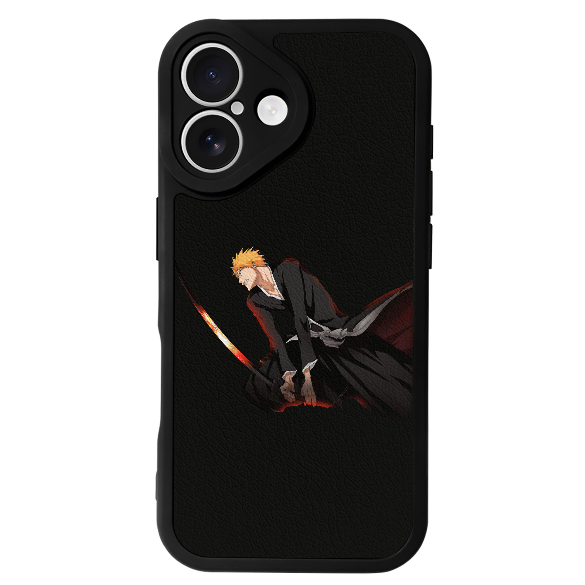 ブリーチ 黒崎一護（くろさき いちご）BLEACH Kurosaki Ichigo 【iPhone 16シリーズ対応】シリコンスマホケース（レザー調） 材質：シリコン